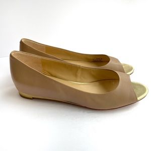 Elegant Tan Peep-Toe Flats